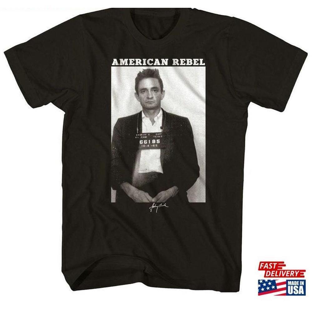 Johnny Cash Mens Tshirt Jim Marshall Photo Mug Shot Band Tee Unisex